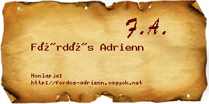 Fördős Adrienn névjegykártya